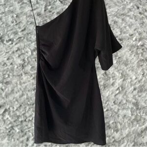 H&M Black One-Shoulder Draped Dress